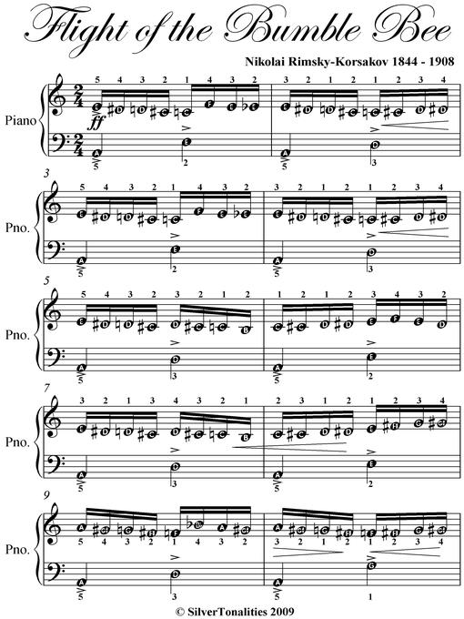 Title details for Flight of the Bumble Bee Easy Piano Sheet Music by Nikolai Rimsky Korsakov - Wait list
